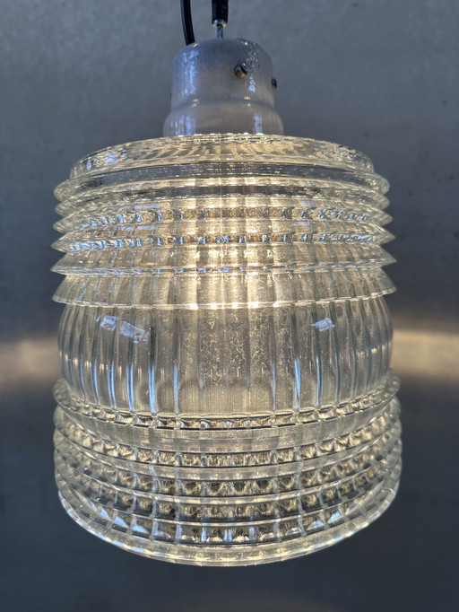 Vintage industrial pendant lamp - Europhane (clear glass)