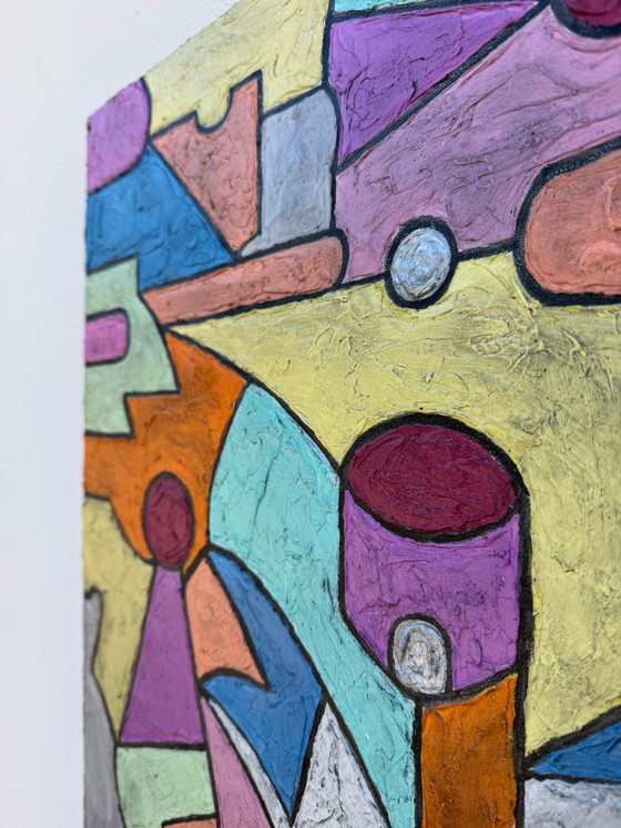 Tableau abstrait géométrique coloré – Peintures et dessins, Toile (photo 11 of 14)
