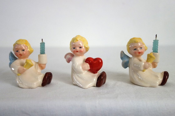 Image 1 of 3 Figurines Hummel Goebel Lustre Ange Vers 1950