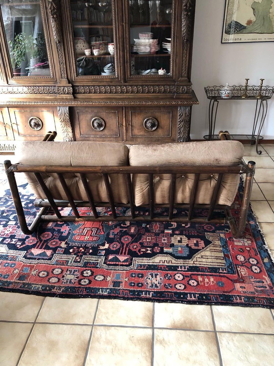 Image 1 of Pierantonino Bonacina 1974 – Set di sedute originale in rattan (divano, 2 poltrone, tavolo)


