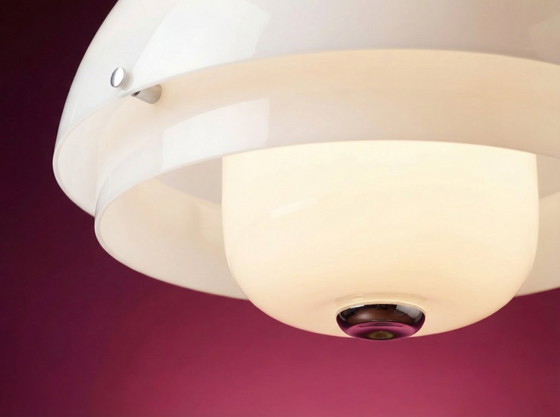 Image 1 of Harveiluce iGuzzini Hanglamp ontworpen door Luigi Massoni - Opaline Kunststof - Italiaanse Space Age Design - Jaren 70