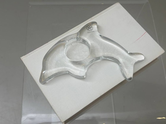 Image 1 of Glasi Hergiswil Kerzenhalter aus massivem Glas, Schweiz, 1960er–1970er Jahre