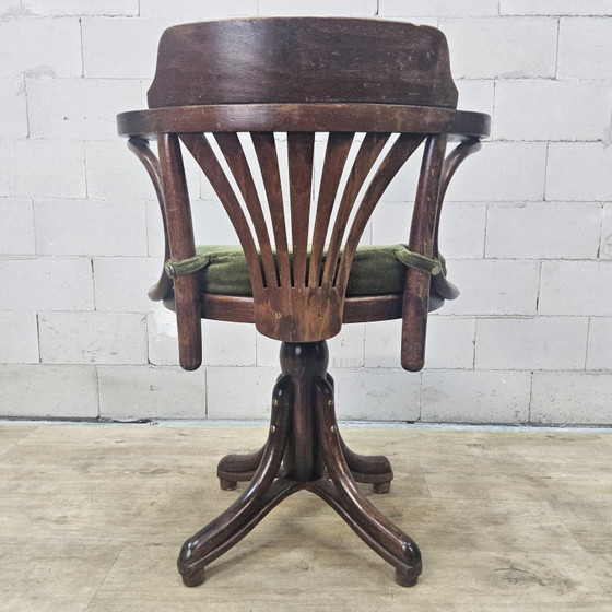 Chaise de bureau pivotante et réglable en hauteur de style Thonet antique (faite à la main) (photo 6 of 15)