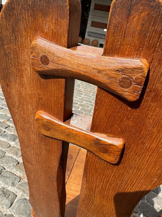 Set in rovere in stile brutalista di De Puydt, Belgio – Set da pranzo, Wood (photo 8 of 9)