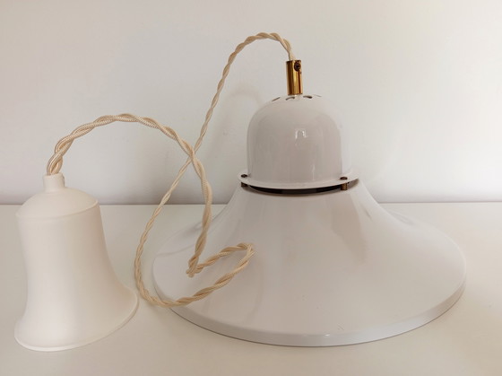 Image 1 of Vintage metalen hanglamp ontworpen door Bela Nadas (Hongaarse industriële kunstenaar) uit de jaren 70