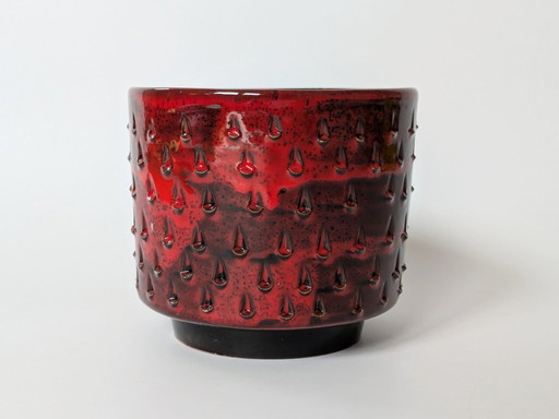 Midcentury Italian Ceramic Planter by Fratelli Fanciulacci | Red Speckled Glaze | 1960s