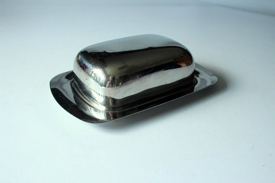 Image 1 of Vintage Butterdose Edelstahl - stainless steel butter dish