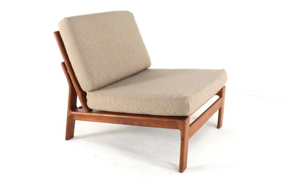 Image 1 of Gruppo di sedute comfort 'Nimtofte' | 4 poltrone + poggiapiedi vintage danese