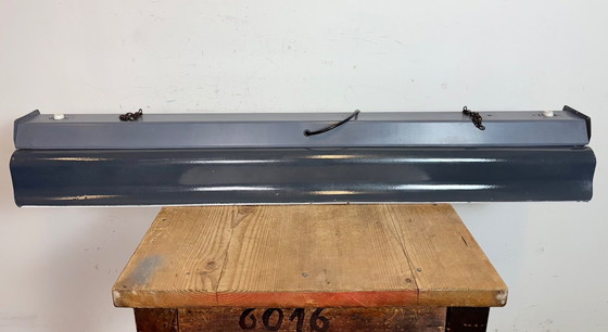 Image 1 of Lampadario industriale a sospensione in smalto grigio di Elektrosvit, anni '60