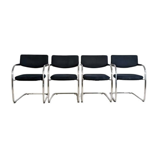Juego de 4 sillas originales Vitra Visavis, apilables, cantilever, IVA incluido
