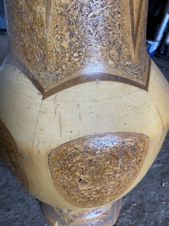 Image 1 of Vintage hand-turned wooden vase