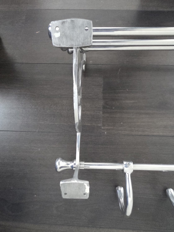 Image 1 of Porte-manteau Art Déco en aluminium français