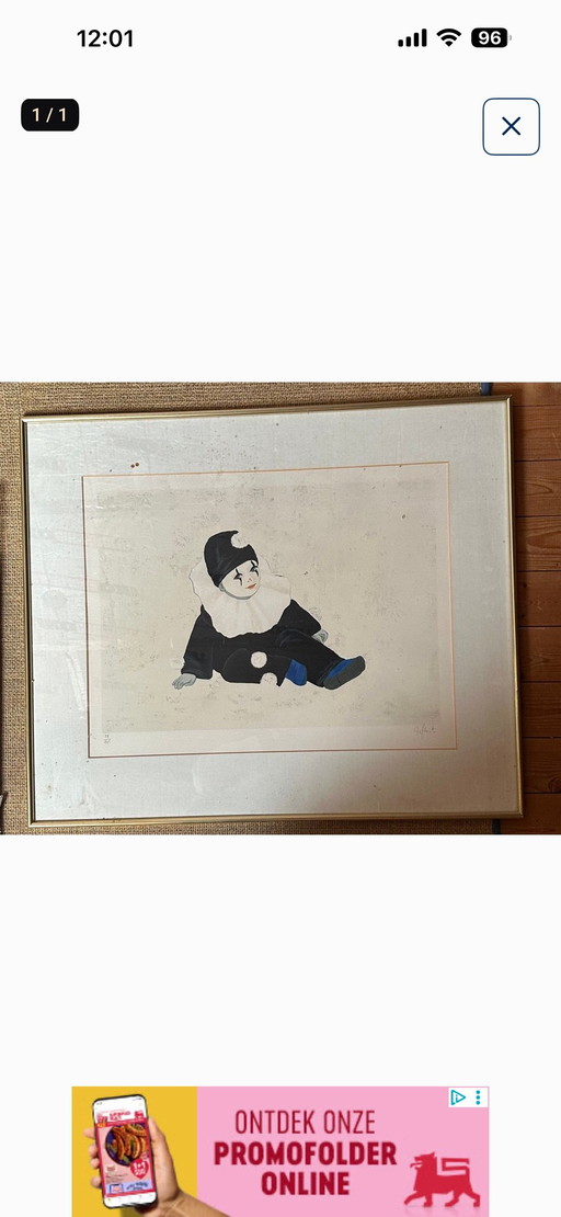Lithograph Jef Wauters ‘harlequin’