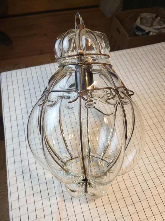 Set di due bellissime Lampade a sospensione in vetro veneziano – Metal, Murano Glass (photo 5 of 5)