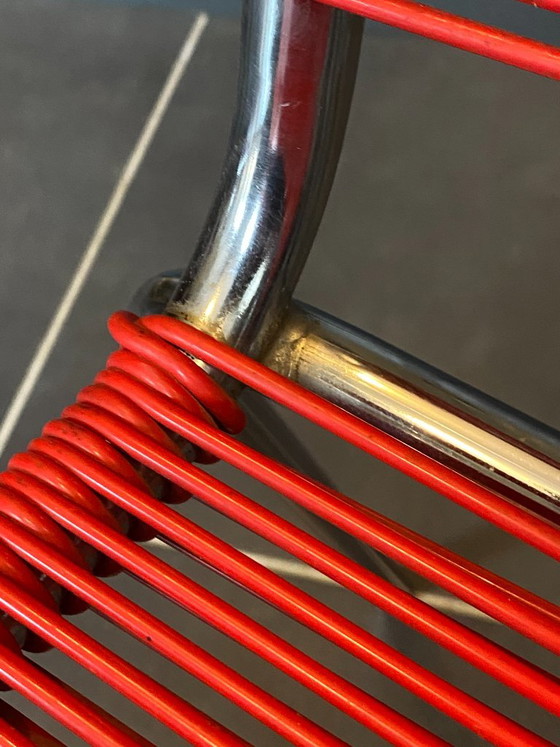 Vintage 1960 red chrome scoubidou or spaghetti chair – Dining chairs, Plastic (photo 13 of 20)