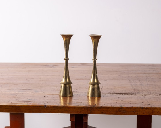 Image 1 of 2x Brass Candlesticks attributed to Jens Harald Quistgaard, 1960s Denmark