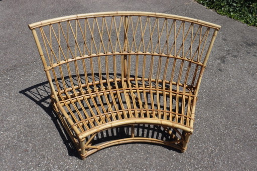 Vintage-Rattansofa von Audoux Minet