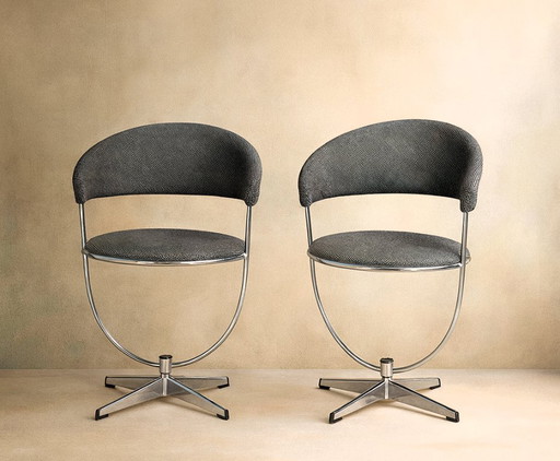 2 X Arne Dahléns Voor Dalum – eetkamerstoelen, Chrome