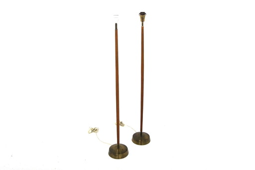 Set van 2 Scandinavische vloerlampen van teakhout en metaal, Zweden, 1960