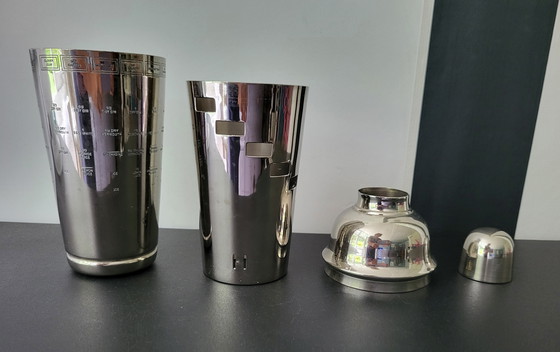 Image 1 of Shaker da cocktail Napier 'Tells You How' placcato in argento Art Déco