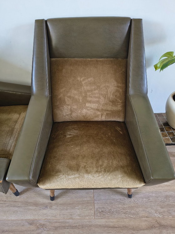 Set di 2 Poltrone Vintage Mid-Century (Verde Oliva) – Skai (photo 6 of 12)