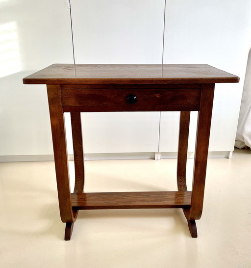 Art Deco bijzettafel eikenhout - Jaren 30 - Amsterdamse School 