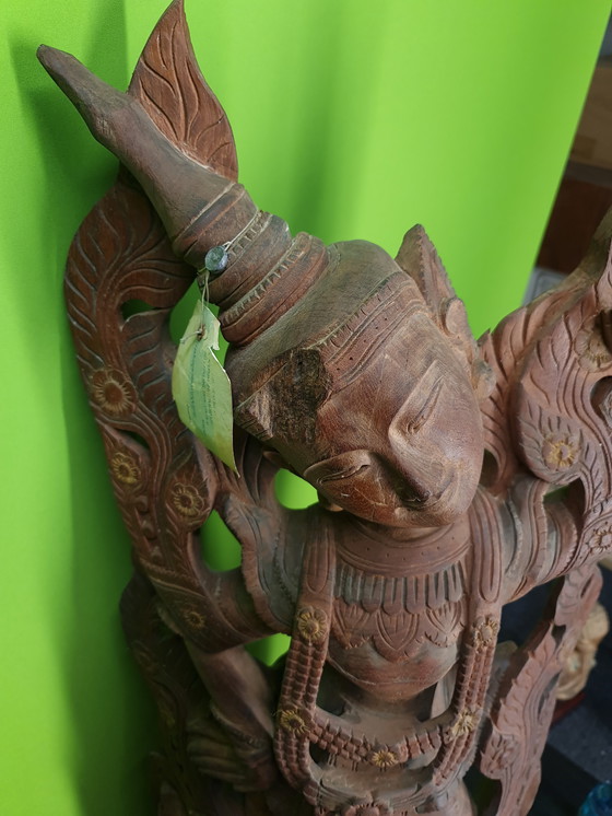 Image 1 of Super Mooi Thais Houtsnijwerk Een pieza de conversación