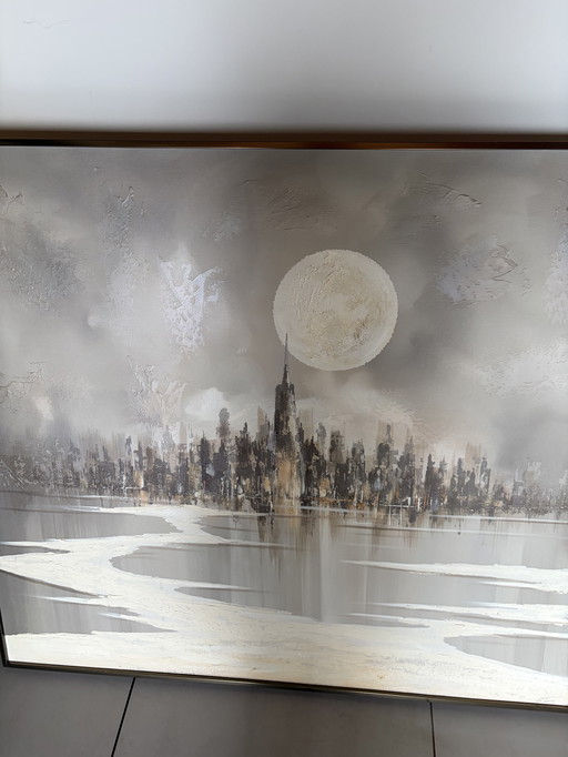 Lee Reynolds Burr - City by night schilderij