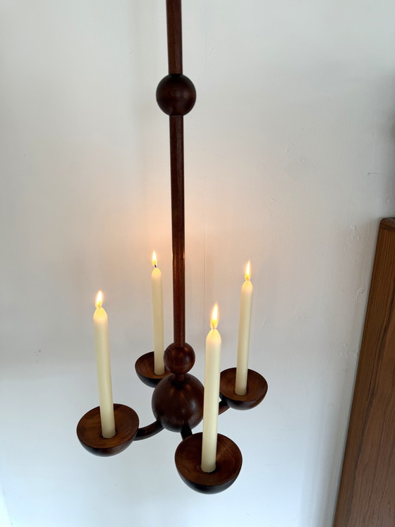 Image 1 of Vintage teak hanging candlestick, Denmark '60s