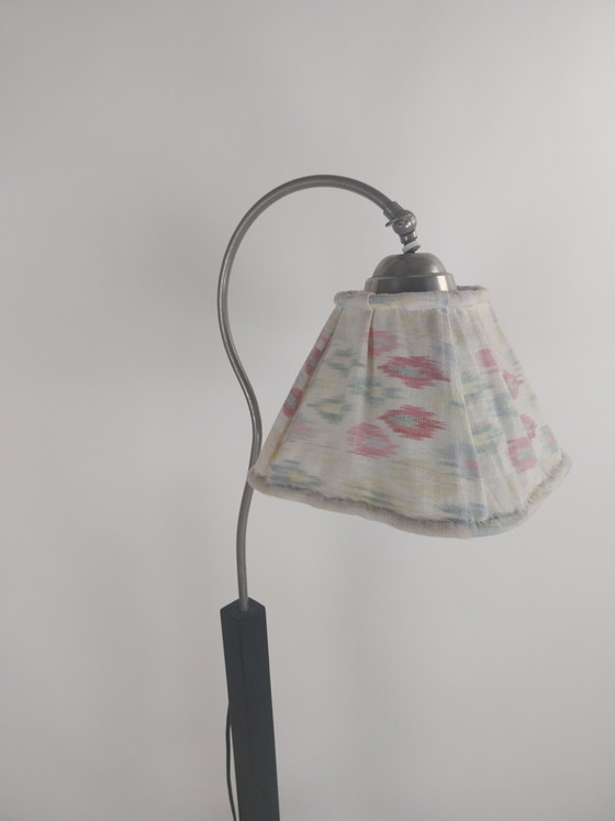 1 x Halabala style Art Deco Floor light with tray 1930s, Metal, Textile, Black (photo 5 of 9)