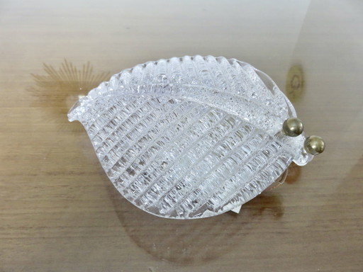 Barovier & Toso "Feuille" wandlamp van Murano glas, Italië, 1970