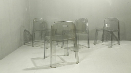 Sottsass Ettore, Trono Stacking Chairs, Set of 4, Italy 2005