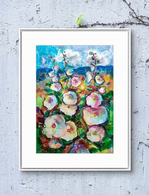 Etude with Mallows – Original A3 Oil Pastel Drawing