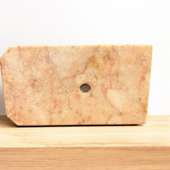 Image 1 of Vintage bookends Two woodpeckers on branch made of patinated pewter on marble top in Art Deco style