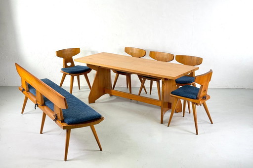 Juego de comedor de Jacob Kielland Brandt para I. Christiansen - años 60