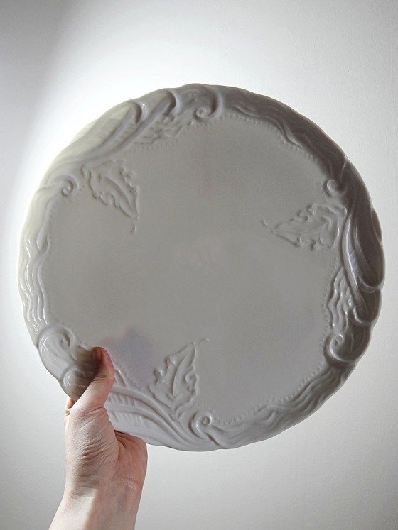 Image 1 of Large vintage/antique white fine Limoges porcelain pie dish