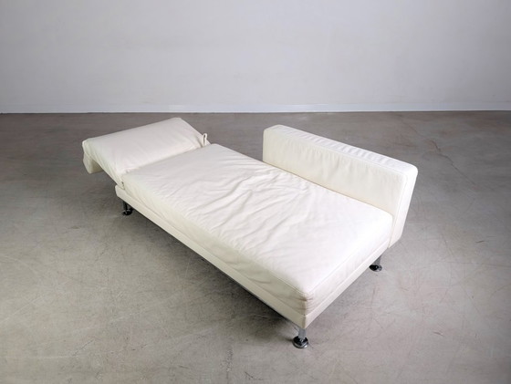 Image 1 of Original Brühl Moule Ecksofa Design Couch Leder weiß klappbar