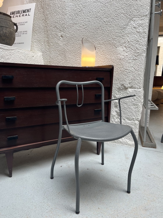Stalen stoelen uit de jaren 80 – Eetkamerstoelen, Metal (photo 4 of 8)