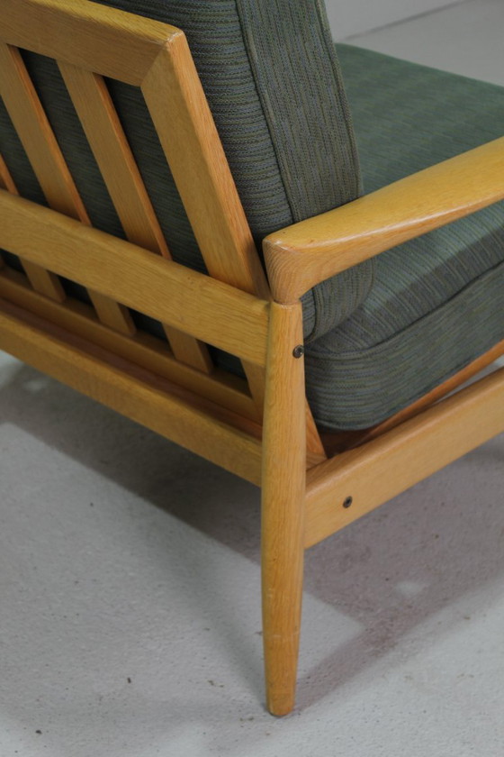 Image 1 of Vintage fauteuil Erik Wørts eiken, groen