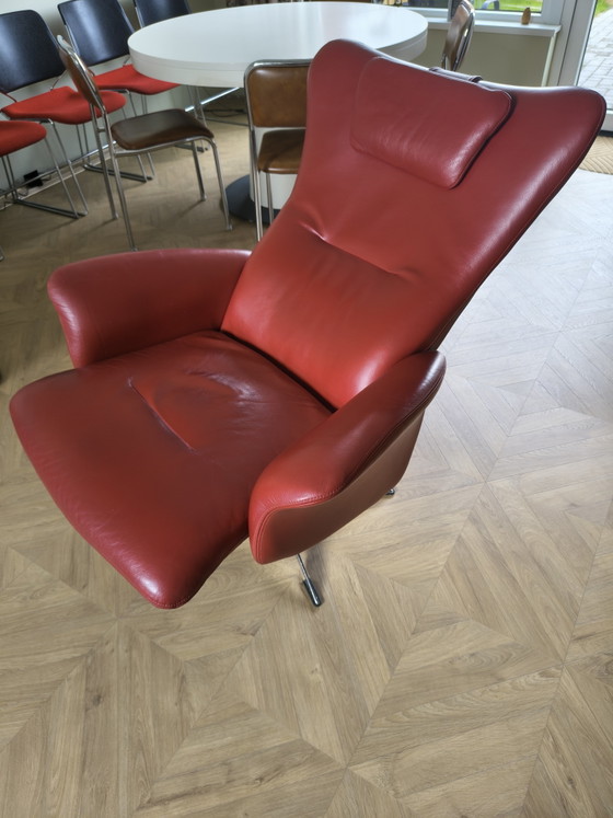 Montel Swivel Armchair - Hjort Knudsen – Swivel chairs, Leather, Chrome (photo 2 of 5)