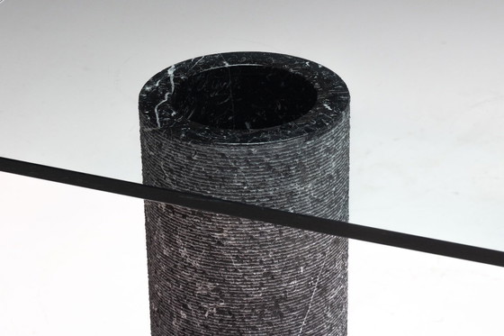 Image 1 of Esstisch aus Marmor und Glas von Massimo Vignelli, Italien, 1980er Jahre