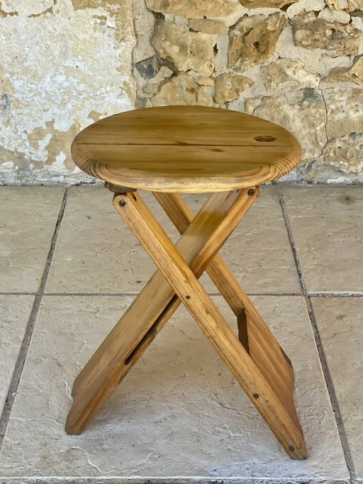 Sgabello pieghevole TS di metà secolo, di Roger Tallon per Sentou, anni '70