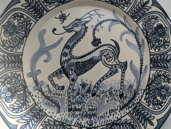 XL Vintage Spaanse Majolica Keramische Wandlader van M. Marco - 40 cm – Artisan, Wanddecoratie, Ceramic (photo 14 of 15)