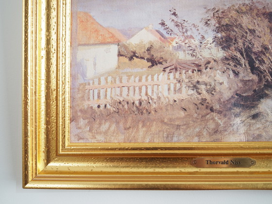 Image 1 of Gemälde "Der Regenbogen über dem Dorf", skandinavisches Design, 1960er Jahre