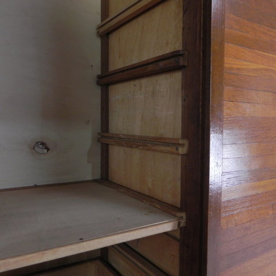 Image 1 of Eichenschrank mit Rollläden und 3 Rollläden, 180 cm hoch, 1950er Jahre