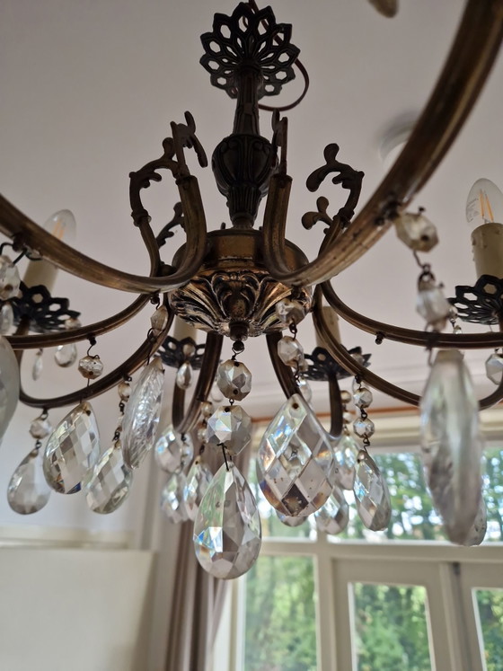 Antique brass chandelier, Brown (photo 3 of 6)