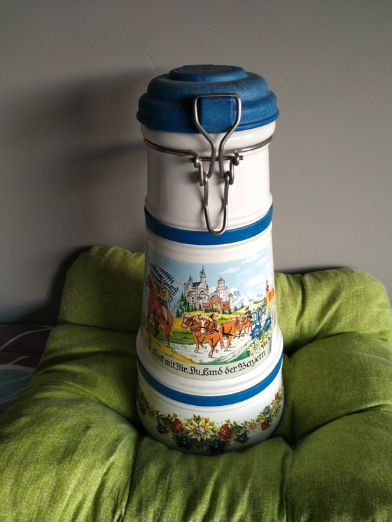 Image 1 of Two Maas beer large storage mugs. 25 years old