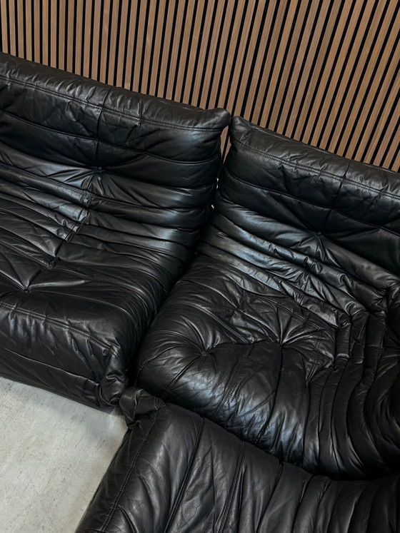Ensemble modulaire Ligne Roset Togo | Cuir noir – Canapés modulables, Leather, Vintage (photo 5 of 5)