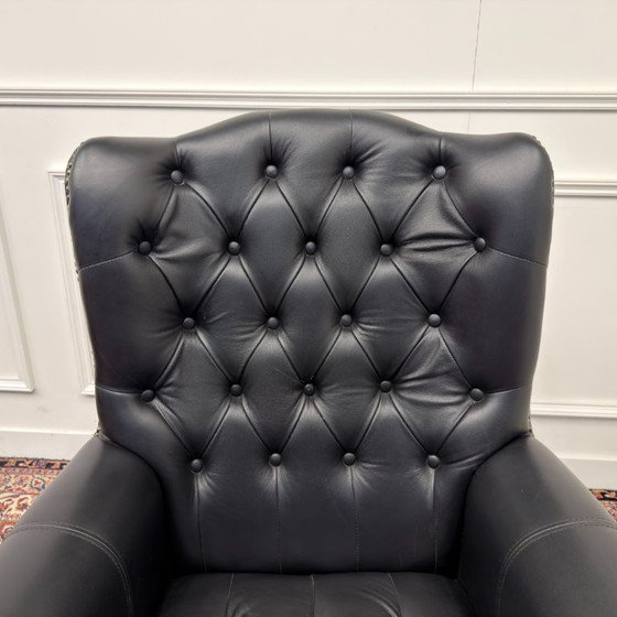 English Rochester Chesterfield Office Chair – Leather, Wood (photo 6 of 8)