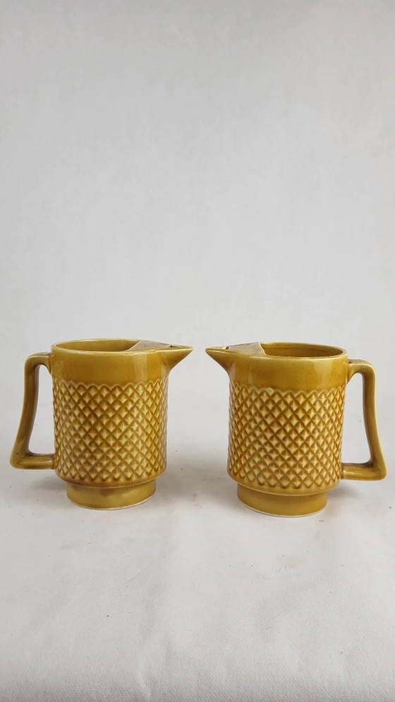 Digoin Sarreguemines ceramic pitcher / pitcher – Glass & Decanter, Porcelain, Vintage (photo 6 of 7)